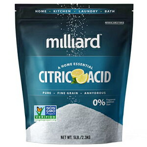 Milliard クエン酸 5 ポンド - 100% 純粋な食品グレードの非遺伝子組み換えプロジェクト検証済み (5 ポンド) Milliard Citric Acid 5 P..