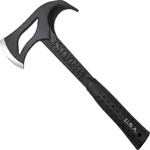 Estwing ハンターの斧 - 14.25 インチ鍛造スチール手斧 ガットフックと衝撃軽減グリップ付き - EBHA Estwing Hunter s Axe - 14.25 Forged Steel Hatchet with Gut Hook & Shock Reduction Gri…