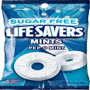 Life Savers Pep O Mint シュガーフリー キャンディバッグ、2.75 オンス (12 個パック) Life Savers Pep O Mint Sugar Free Candy Bag, 2.75 Ounce (Pack of 12)