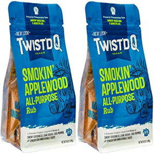 Twist'd Q - スモーキン' アップルウッド 万能ラブ - アメリカン ロイヤル - 2 パック Twist'd Q - Smokin' Applewood All-Purpose Rub - American Royal - 2 Pack