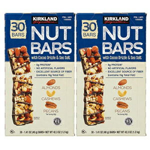 カークランド シグネチャー ナット バー、1.41 オンス、30 カラット X 2 パック (合計 60 個) Kirkland Signature Nut Bars, 1.41 oz, 30 ct X 2 Pack ( 60 Total )