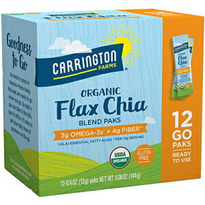 Carrington Farms オーガニック亜麻チアパック、12 パケット (6 個パック)、パッケージは異なる場合があります Carrington Farms Organic Flax Chia Paks, 12 Packets (Pack of 6), Pack May Vary