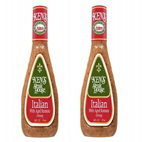 PY Xe[LnEX C^AhbVO n}[mYA16IX (2pbN) Ken's Steak House Italian Dressing with Aged Romano, 16 oz (Pack of 2)