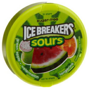 アイスブレーカーサワー (グリーンアップル、タンジェリン、スイカ)、1.5オンスキャニスター(16個パック) Ice Breakers Sours ( Green Apple, Tangerine, Watermelon), 1.5-Ounce Canisters (Pack of 16)