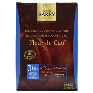 カカオバリー ダークチョコレート - カカオ 70% - Fleur de Cao - ピストル 11 ポンド箱 Cacao Barry Dark Chocolate - 70% Cacao - Fleur de Cao - 11 lb box of pistoles