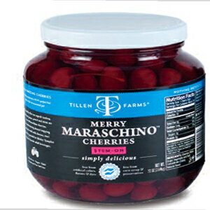 ティレンファームズ メリーマラスキーノチェリー、72オンス Tillen Farms Merry Maraschino Cherries, 72 Ounce