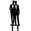 YAMI COCU Gay Wedding Cake Topper Acrylic Silhouette Couple Groom and Groom Wedding Party Decorations