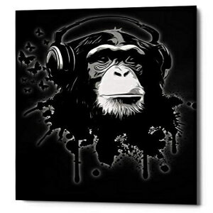 Cortesi Home Monkey Business ブラック ニクラウス・グスタフソン・ジゼル作 キャンバスウォールアート、12インチ x 18インチ Cortesi..