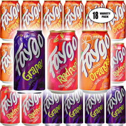 フェイゴオレンジ、レッドポップ、グレープソーダ-バラエティパック、12オンス（18パック、合計216液量オンス） Faygo Orange, Redpop, Grape Soda - Variety Pack, 12oz (Pack of 18, Total of 216 Fl Oz)