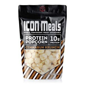 ICON Meals Protein Popcorn High Protein Popcorn All Natural Air Popped Zero Added Sugar 10g Protein 1 Bag 8.5 oz Cinnabun Krunch 