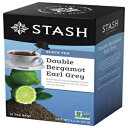 Stash Tea ダブル ベルガモット アール グレイ ブラック ティー - カフェイン入り、非遺伝子組み換えプロジェクト検証済み、人工成分を含まないプレミアム ティー、18 カウント (6 個パック) - 合計 108 袋 Stash Tea Double Bergamot Earl Grey B