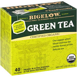 Bigelow ˥åƥХå40 ȥܥå (6 ѥå) ե㡢 240 ƥХå Bigelow Organic Green Tea Bags, 40 Count Box (Pack of 6) Caffeinated Green Tea, 240...