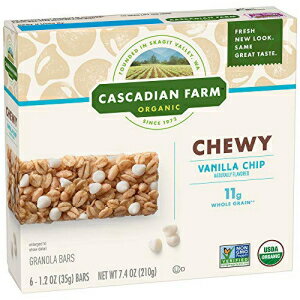 Cascadian Farm オーガニック 噛みごたえのあるグラノーラバー バニラチップ 6本 - 1.2オンスバー Cascadian Farm Organic Chewy Granola Bar Vanilla Chip 6 - 1.2 oz Bars