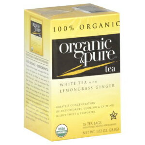 オーガニック＆ピュアホワイトティー レモングラスジンジャー入り 18カウント（6個パック） Organic Pure White Tea with Lemongrass Ginger, 18-count (PACK OF 6)