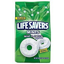リグレーズ ライフセーバー、ウィント-O-グリーンミント、41オンスバッグ Wrigley's Life Savers, Wint-O-Green Mints, 41-Oz Bag