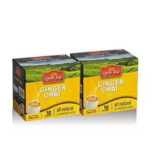Quik Tea ジンジャー チャイ ラテ オールナチュラル 保存料不使用 20 袋 - 480 g Quik Tea Ginger Chai Latte All Natural No Preservatives 20 Pouches - 480 g