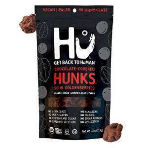 Hu Hunks ビーガン チョコレート カバー サワー ゴールデンベリー | 2パック | 非遺伝子組み換え、グルテンフリー、パレオ、オーガニック ダーク チョコレート Hu Hunks Vegan Chocolate Covered Sour Goldenberries | 2 Pack | Non-GMO, Glut