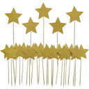 ゴールドスターケーキ カップケーキデコレーション トッパーピック用品 前菜ピック 30個入り Bilipala Gold Star Cake Cupcake Decorat..