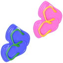 Oasis Supply Jtȃtbvtbv JbvP[LfR[Vgbp[OA24 Oasis Supply Colorful Flip Flop Cupcake Decorating Topper Rings, 24 count