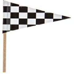 チェッカーフラッグ レースカー カップケーキトッパー フードピック パーティー ブラック ホワイト 24個パック Checkered Flag Race Car Cupcake Toppers Food Picks Party Black White Pack of 24