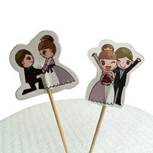楽天Glomarketいろんなデザインのカップケーキトッパー 12個セット （ウェディングカップル） Various Designs of Cupcake Toppers Set of 12 （Wedding Couple）
