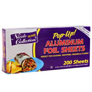 Nicole Home Collection Pre-Cut Aluminum Foil Sheets, 12x10.75 Inches, 200 Sheets
