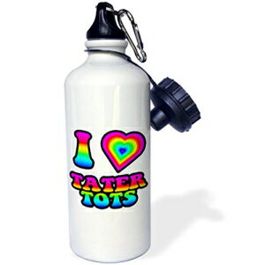 3dRose Groovy Hippie Rainbow I Heart Love Tater Tots X|[c EH[^[{gA21 IX (wb_217513_1)A21 IXA}`J[ 3dRose Groovy Hippie Rainbow I Heart Love Tater Tots-Sports Water Bottle, 21oz (wb_217513_1),