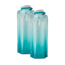 Vapur - グラデーション (2 パック) 0.7L BPA フリー 折りたたみ式フレキシブル ウォーターボトル カラビナ付き (マリブ ティール) Vapur - Gradient (2-Pack) 0.7L BPA Free Foldable Flexible Water Bottle w/Carabiner (Malibu Teal)
