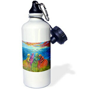 3dRose wb_66357_1 FrolicA4 Seaside Sisters Visit The Seascoast X|[cEH[^[{gA21 IXAzCg 3dRose wb_66357_1 Frolic, 4 Seaside Sisters Visit The Seascoast Sports Water Bottle, 21 oz, White