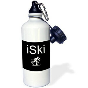 3dRose iSkiAXL[[̊Gƍ̔wiɔ̕ - X|[c EH[^[ {gA21 IX (wb_180056_1)A21 IXA}`J[ 3dRose iSki, white lettering on black background with picture of skier-Sports Water Bottle, 21oz (wb