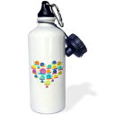 3dRoseウォーターボトル、21オンス、ホワイト 3dRose Water Bottle, 21oz, White