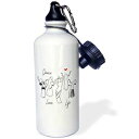 3dRoseウォーターボトル、21オンス、ホワイト 3dRose Water Bottle, 21oz, White