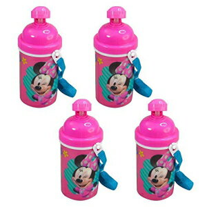 Zak Designs [4{pbN] fBYj[ ~j[}EX LbY 12IX |bvAbvW  EH[^[{g LOXgbvt Zak Designs [4-Pack] Disney Minnie Mouse Kids 12oz Pop-up Lid Canteen Water Bottles with Carrying S