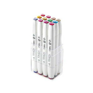 ShinHan アートタッチ ツインブラシマーカー 12本セット パステルカラー (1211216) ShinHan Art Touch Twin Brush Markers, Set of 12, Pastel Colors (1211216)