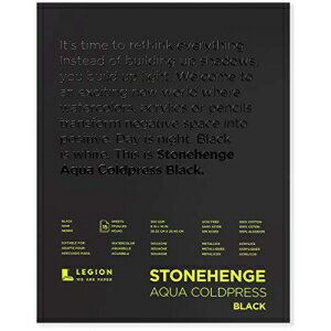 Legion Stonehenge Aqua ʃpbhA140|hAR[hvXA10 x 14C`AA15 (L21-SQC140BK1014) Legion Stonehenge Aqua Watercolor Pad, 140lb, Cold Press, 10 by 14 Inches, Black Paper, 15 Sheets (L21-SQC140BK1014