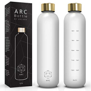 Arc Bottle EH[^[{g ^C}[J[t - `x[VhN^CtEH[^[{g - BPAt[̂vX`bN - WAX|[cAAEghA (32IXANA) Arc Bottle Water Bottle With Time Marker - Motivatio