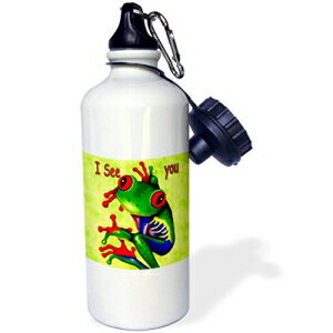 3dRose wb_1313_1 Frog I See You X|[c EH[^[{gA21 IXAzCg 3dRose wb_1313_1 Frog I See You Sports Water Bottle, 21 oz, White