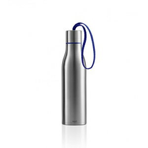 Eva Solo サーモボトル ストラップ付き、つや消しステンレススチール、1/2 リットル (ブルーストラップ) Eva Solo Thermo Bottle with Strap, Brushed Stainless Steel, 1/2-liter (Blue Strap)