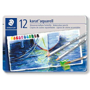 ステッドラー カラット アクアレル プレミアム水彩色鉛筆 12色セット (125M12) Staedtler Karat Aquarell Premium Watercolor Pencils, Set of 12 Colors (125M12)