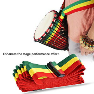 アフリカンジャンベショルダーストラップ トリコロールポータブルアフリカハンドドラムベルトジャンベストラップステージパフォーマンス用 African Djembe Shoulder Strap, Tricolor Portable African Hand Drum Belt Djembe Strap For Stage Performance