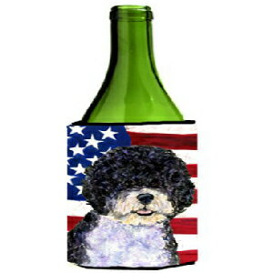 AJ AJƃ|gK EH[^[hbO C{g CV[^[ CV[^[ nK[ USA American Flag with Portuguese Water Dog Wine Bottle Beverage Insulator Beverage Insulator Hugger