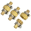 3 セット真鍮 1/2 インチガーデンホースメンダーエンド修理オスメスコネクタステンレスクランプ付き 3Sets Brass 1/2