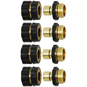 Twinkle Star 3/4 インチ ガーデン ホース フィッティング クイック コネクタ オスとメス セット、4 セット Twinkle Star 3/4 Inch Garden Hose Fitting Quick Connector Male and Female Set, 4 Set