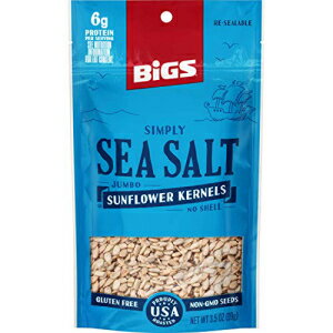 BIGS シンプリー シー ソルト ジャンボ ヒマワリ カーネル、3.5 オンス バッグ 6 カウント BIGS Simply Sea Salt Jumbo Sunflower Kernels, 3.5-oz. Bag 6-Count