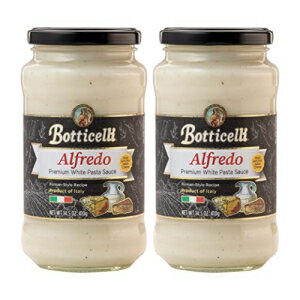 Botticelli の Alfredo プレミアム イタリアン パスタソース、14.5 オンス ジャー (2 個パック) - イタリア製品 - グルテンフリー - 本物のイタリアのチーズを使用 - ローマ風レシピ Alfredo Premium Italian Pasta Sauce by Botticelli, 14.5oz