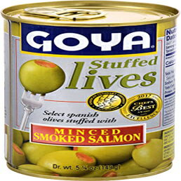 Goya Foods サーモン詰めマンサニラ オリーブ、5.25 オンス (12 個パック) Goya Foods Manzanilla Olives Stuffed with Salmon, 5.25 Ounce (Pack of 12)