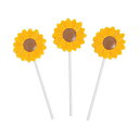 ひまわり吸盤ロリポップ (12個セット) Sunflower Sucker Lollipops (set of 12)