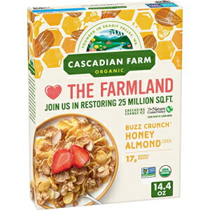 シリアル Cascadian Farm オーガニック バズクランチ ハニー アーモンド シリアル、14.4 オンス Cascadian Farm Organic Buzz Crunch Honey Almond Cereal, 14.4 oz