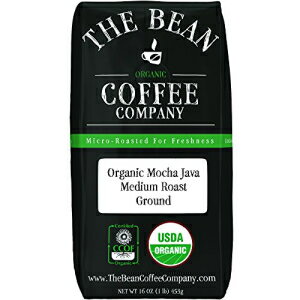 The Bean Coffee Company オーガニック モカ ジャワ、ミディアム ロースト、粉砕、16 オンス バッグ The Bean Coffee Company Organic Mocha Java, Medium Roast, Ground, 16-Ounce Bag