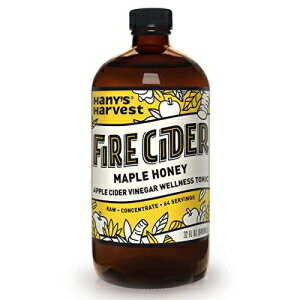 Hany's I[i` [vnj[ t@CA TC_[ gjbNAI[KjbNh߃AbvTC_[Aob`AOet[Aob`A32 IX Hany's All Natural Maple Honey Fire Cider Tonic with Raw Organic Unfiltere